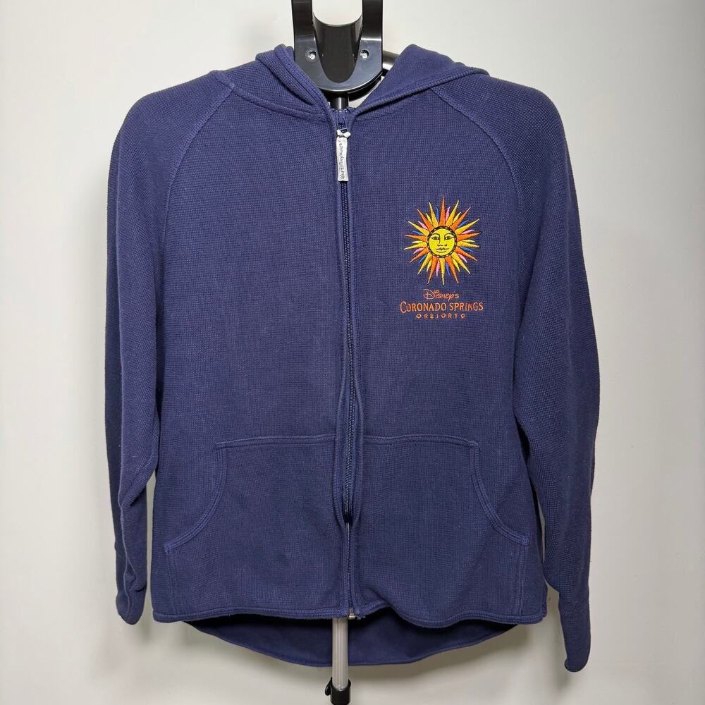 Vintage Walt Disney World Resort Coronado Springs Navy Blue Full Zip Jacket Sz L